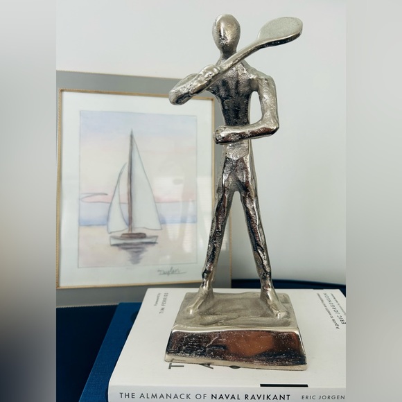 🛑SOLD🛑 Unique Minimalist Tennis Player Figurine 10.5 inches Tall - Picture 2 of 8